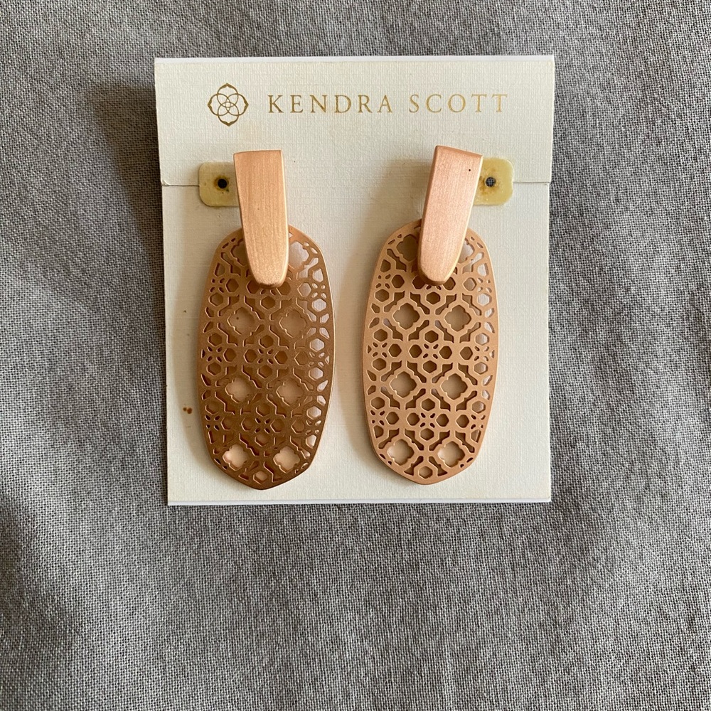 Kendra Scott Aragon Drop Earrings in Filigree Rose Gold